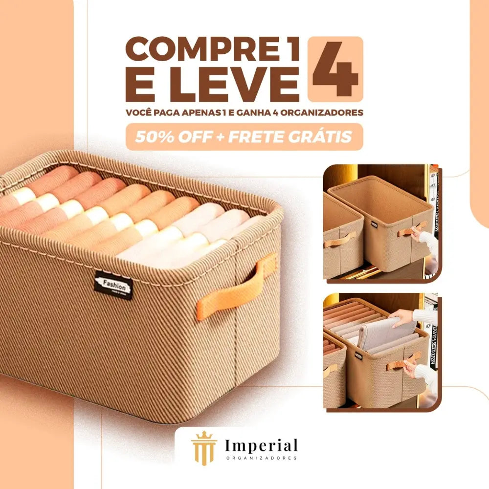 [Compre 1 Leve 4] Organizador de Roupas Dobrável Imperial Box® - Queima de Estoque! 🔥